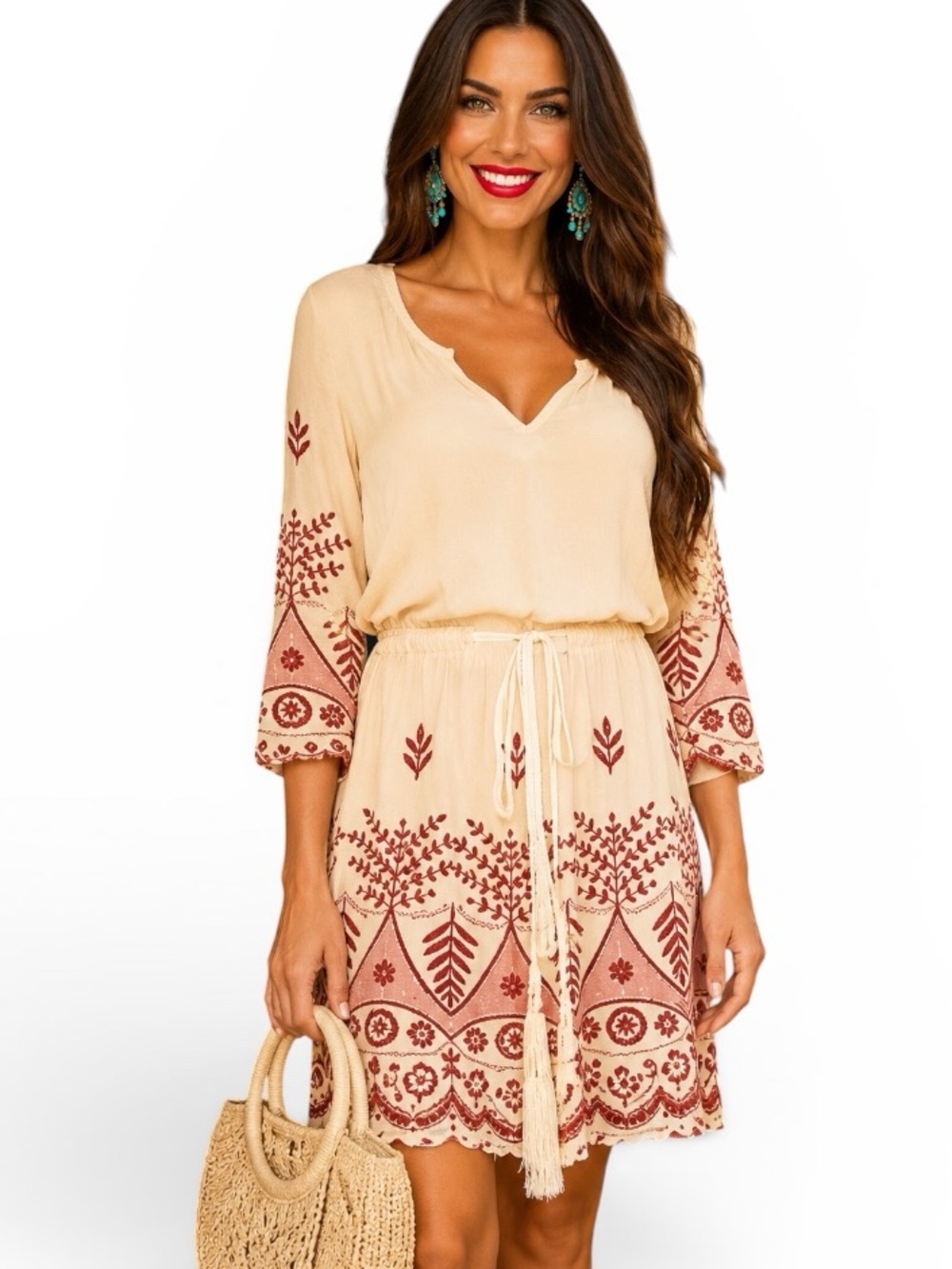 Misa Los Angeles embroidered “Serene” pop over dress NWT